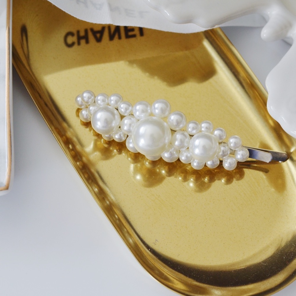 One piece Retro Pearl Hair Pins Clips Barrettes - Picture 5 of 8